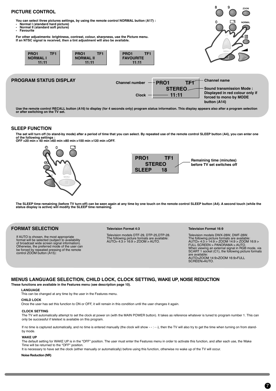 Pro1 tf1 stereo sleep 18 | Daewoo D W X -28W User Manual | Page 8 / 14