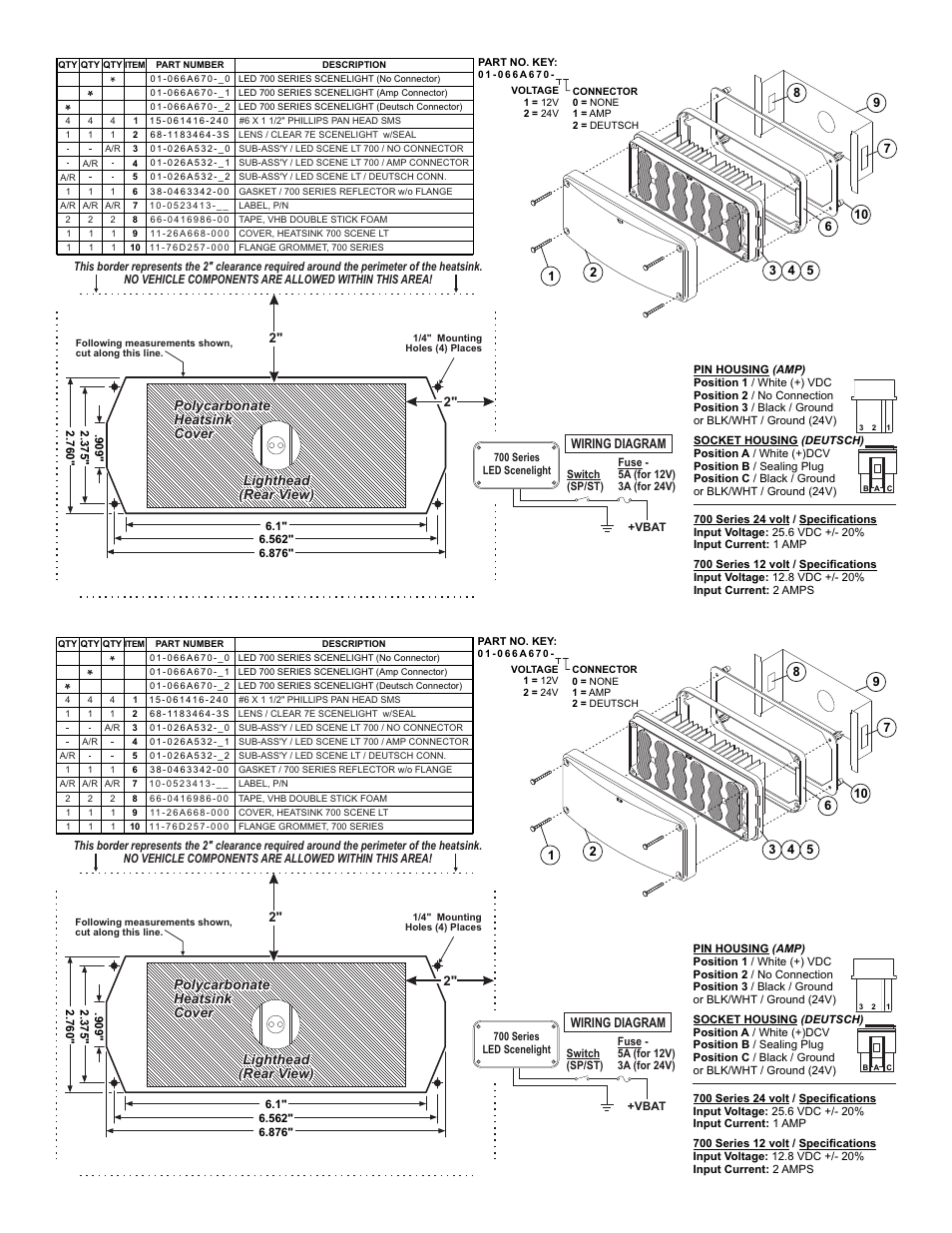 Page 2, Polycarbonate heatsink cover | Whelen 70C0ELZR User Manual | Page 2 / 2