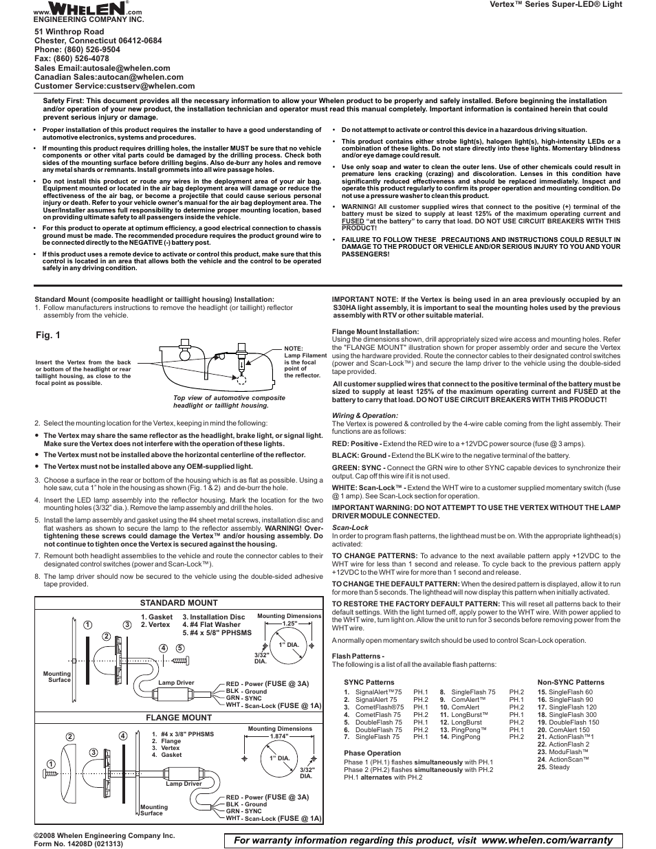 Whelen VTX609A User Manual | 1 page