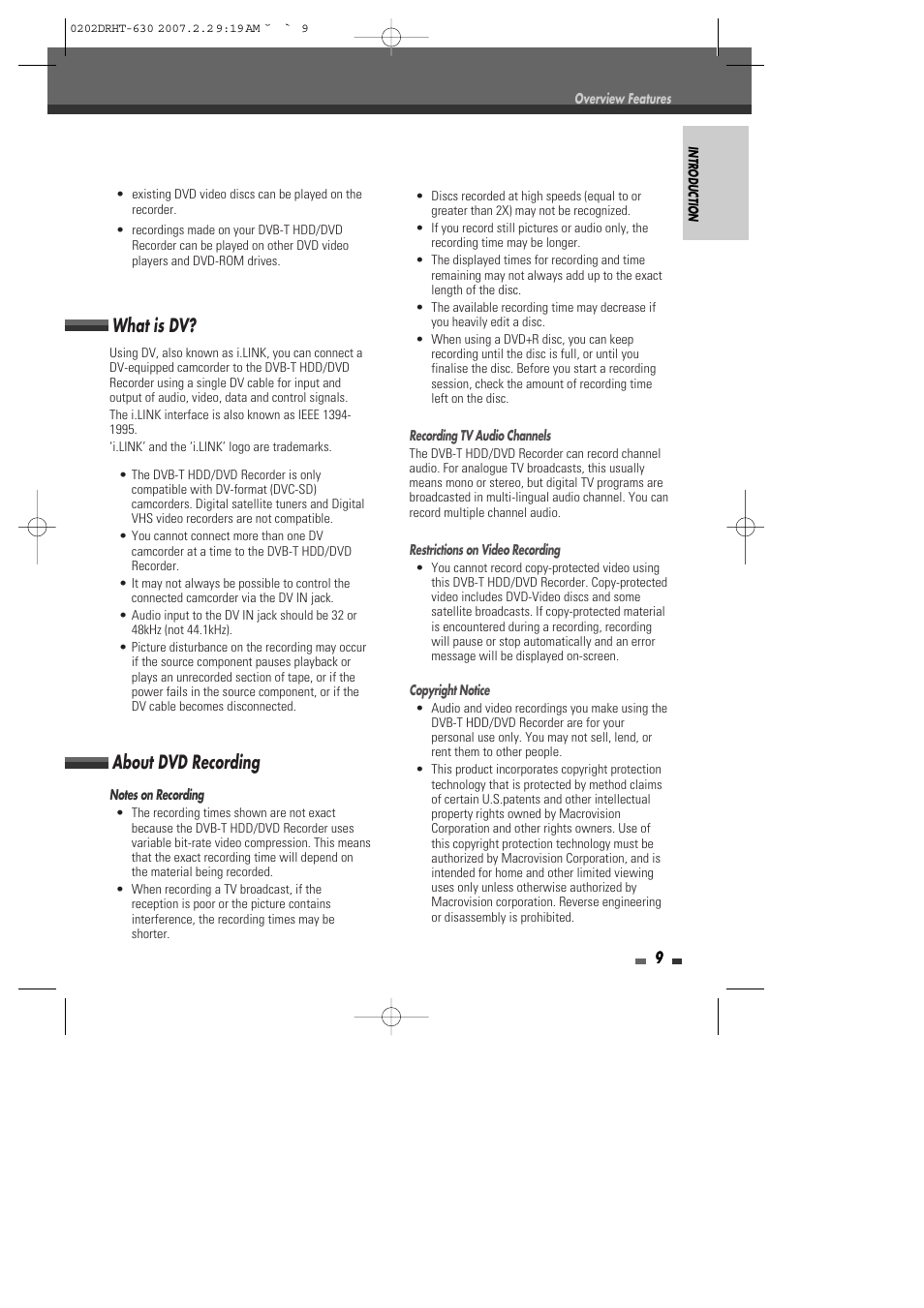 About dvd recording, What is dv | Daewoo DRHT-630 User Manual | Page 10 / 69