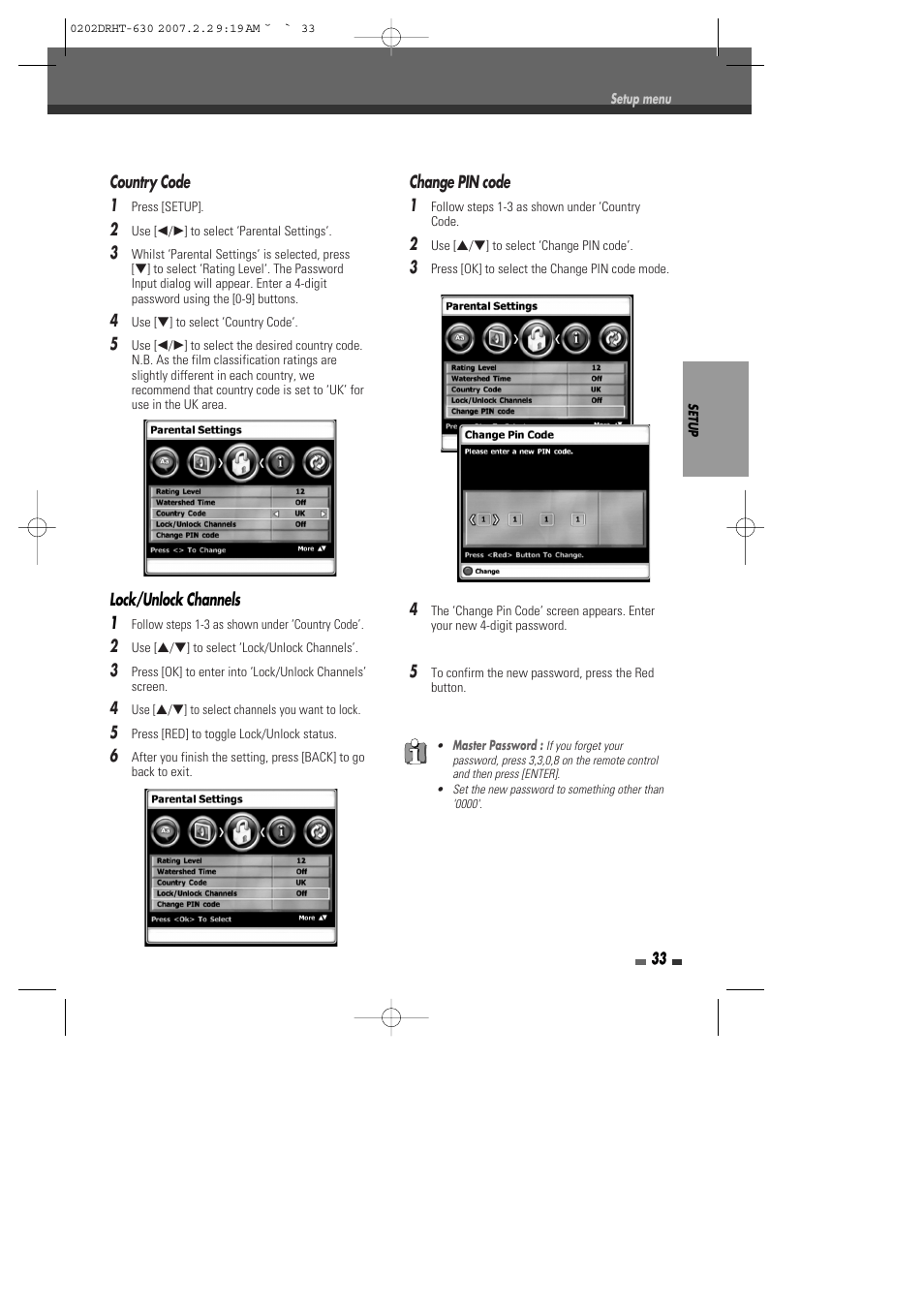 Daewoo DRHT-630 User Manual | Page 34 / 69