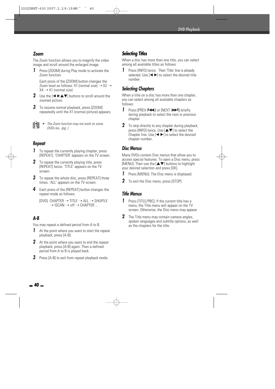 Daewoo DRHT-630 User Manual | Page 41 / 69