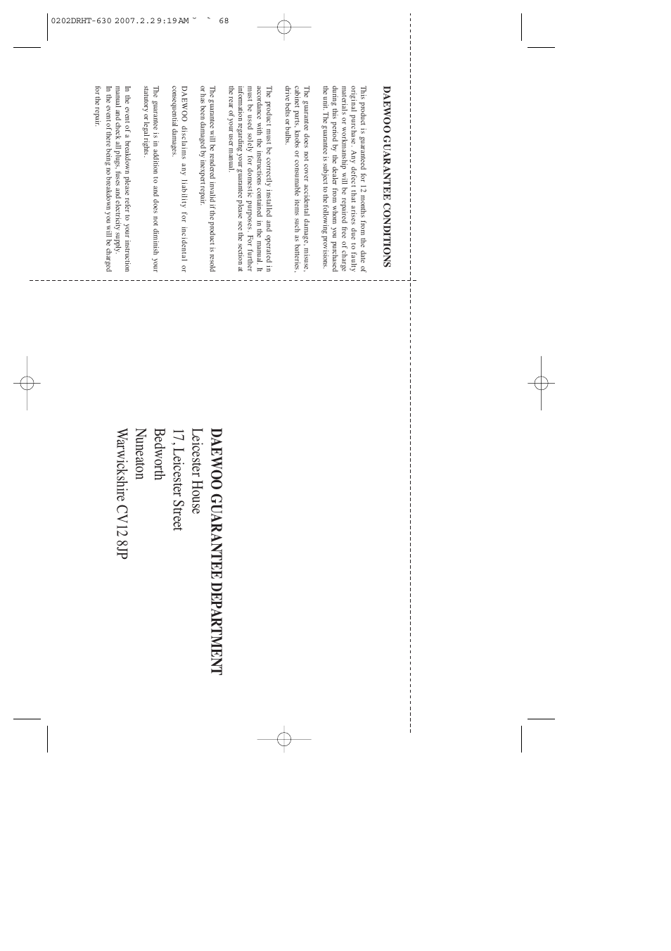 Daewoo DRHT-630 User Manual | Page 69 / 69