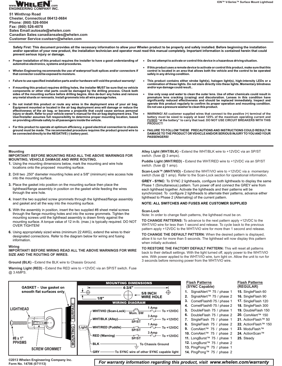 Whelen IONSV3A User Manual | 1 page