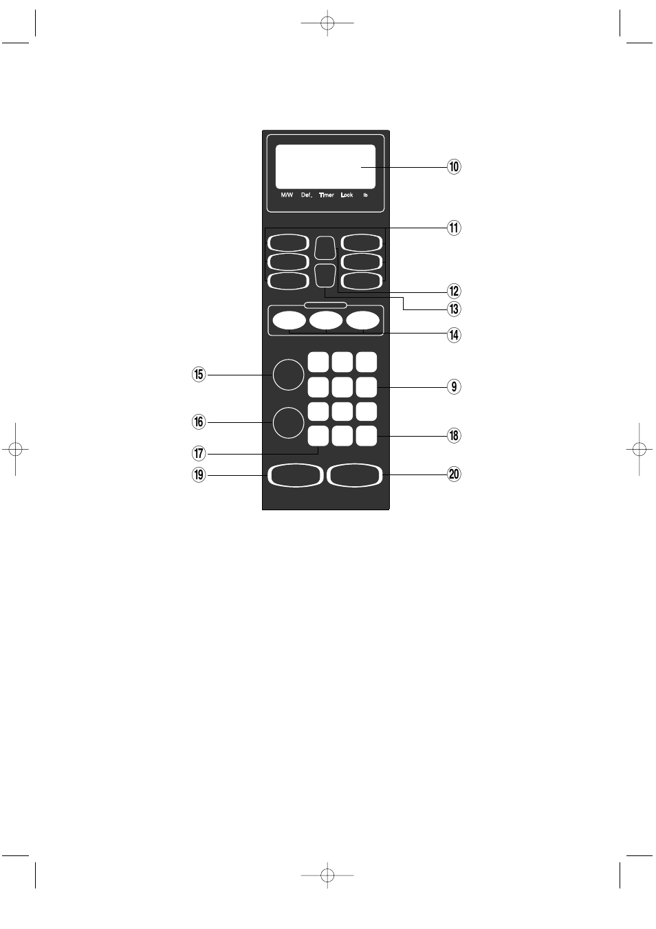 Features diagram (continued) | Daewoo KOR-864H User Manual | Page 8 / 21