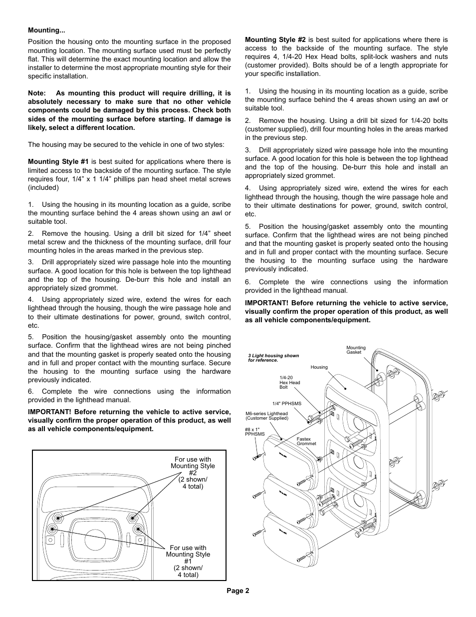 Whelen M6FCV2 User Manual | Page 2 / 2