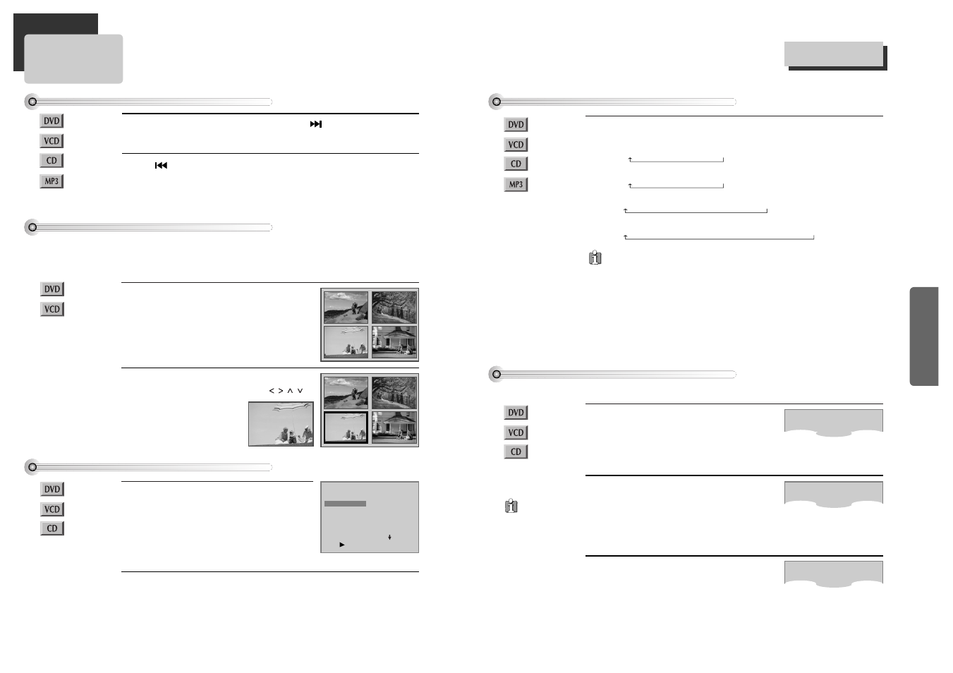 Playing a desired scene | Daewoo dqd-2100d  EU User Manual | Page 9 / 17
