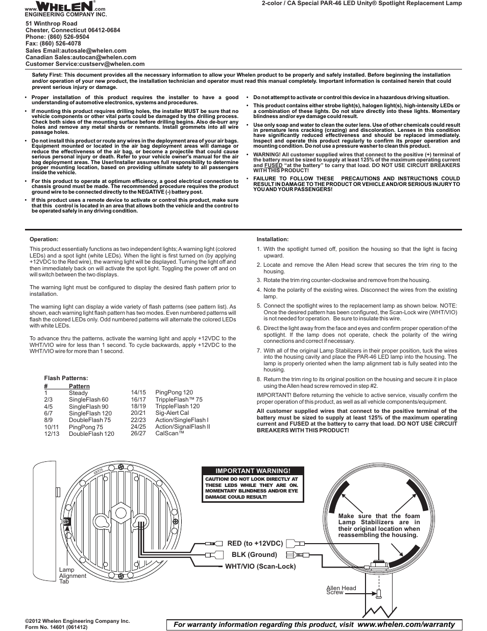 Whelen P46S2X User Manual | 1 page