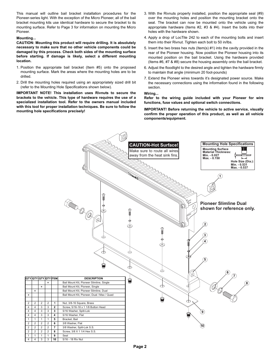 Page 2 | Whelen MPBW User Manual | Page 2 / 3