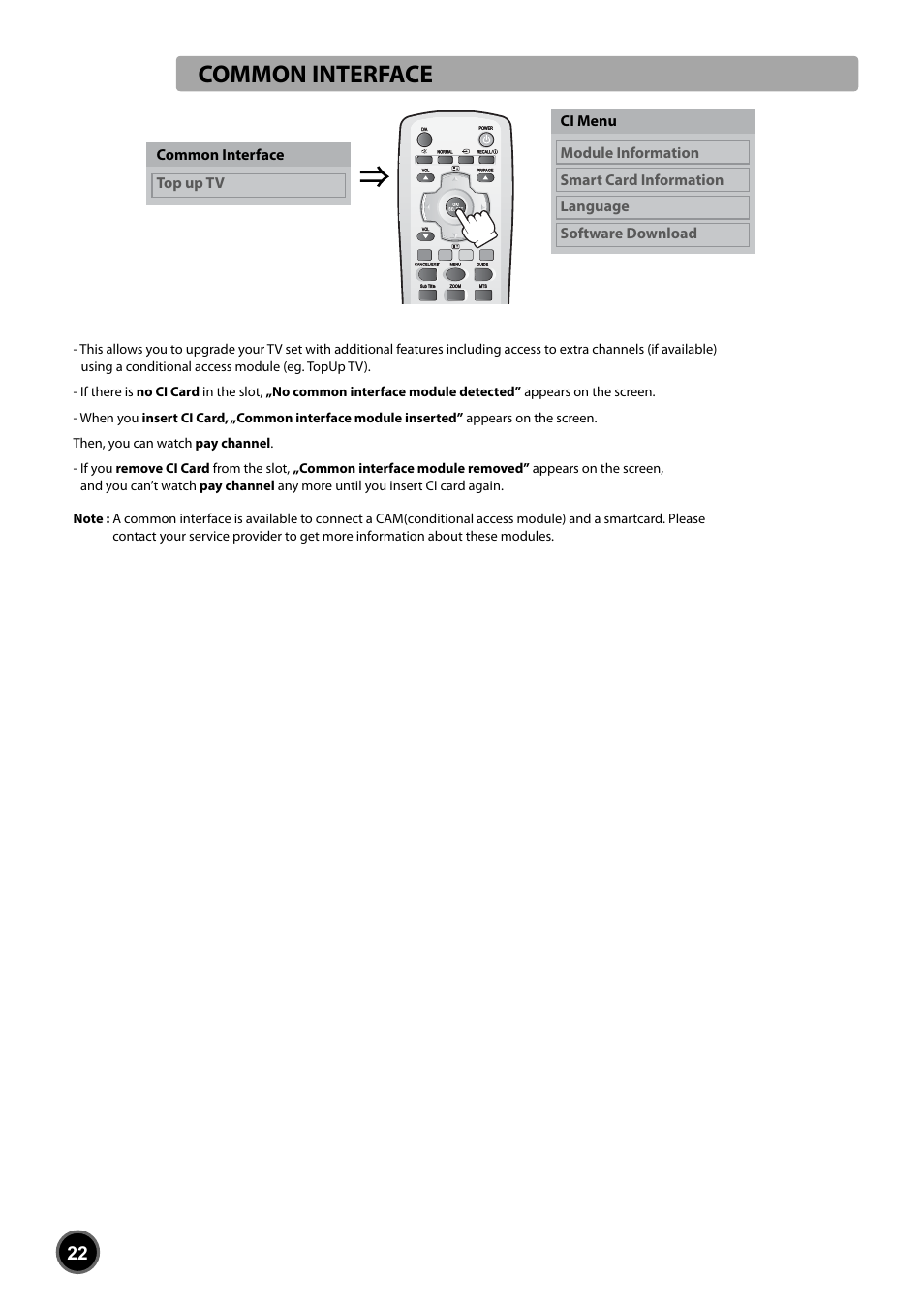 Common interface | Daewoo DUB-2850GB User Manual | Page 24 / 27