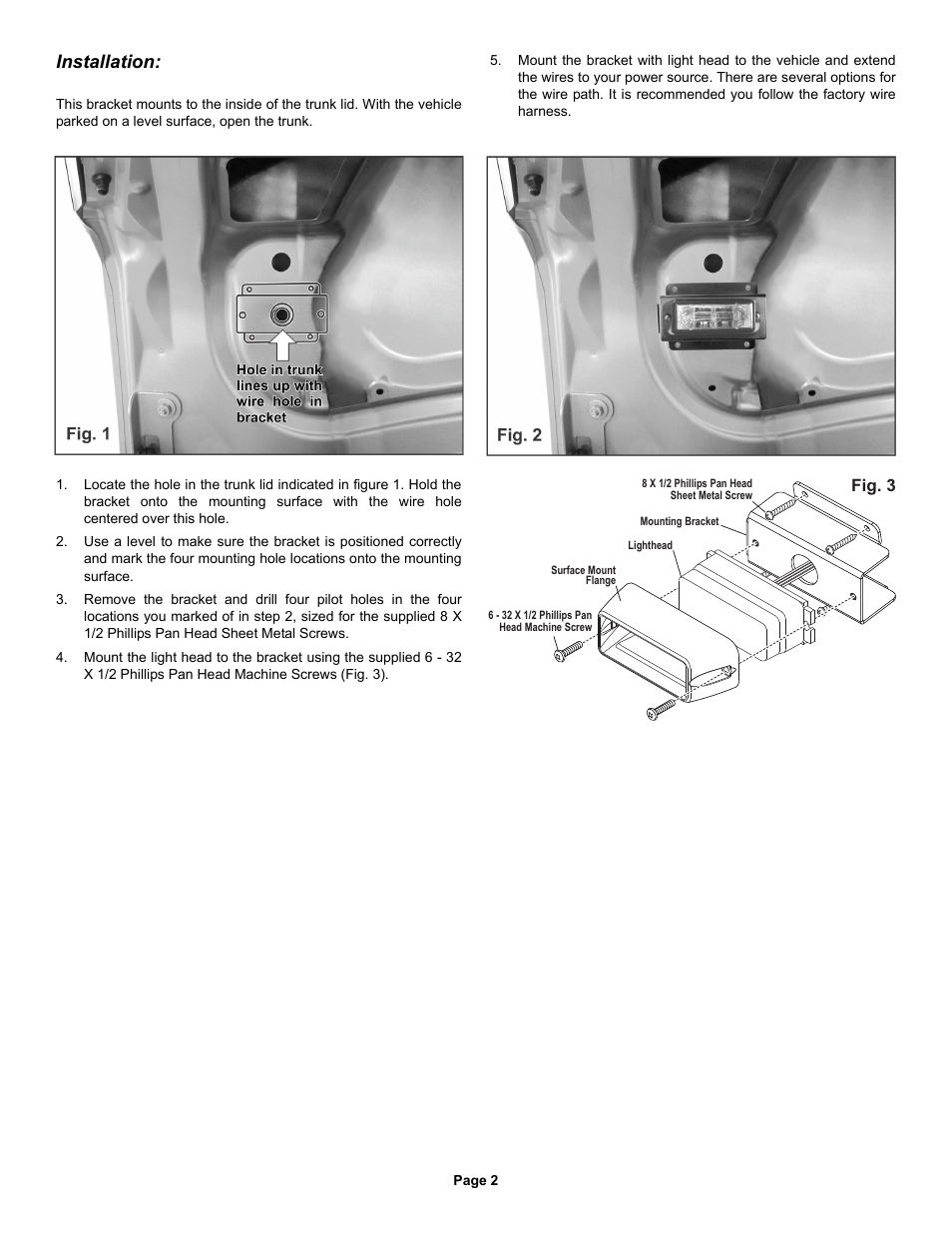 Installation, Fig. 3 | Whelen RBKT16 User Manual | Page 2 / 2