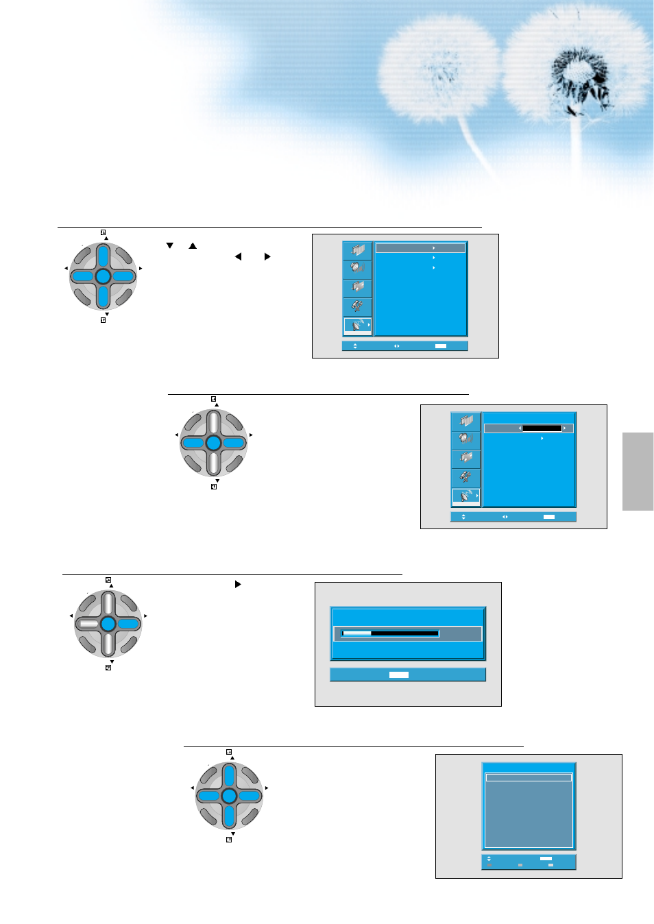 Select the “auto setup, Select the “country, Select the “search | Auto search is completed | Daewoo DT- 4280NH User Manual | Page 20 / 72