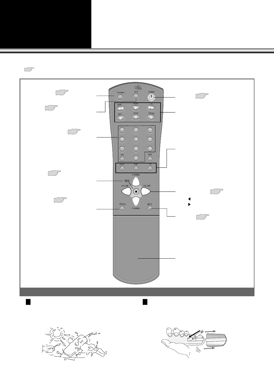 Remote control buttons, Lcaution, Linstallation of batteries | Remote control | Daewoo DSC-34W70N User Manual | Page 9 / 61