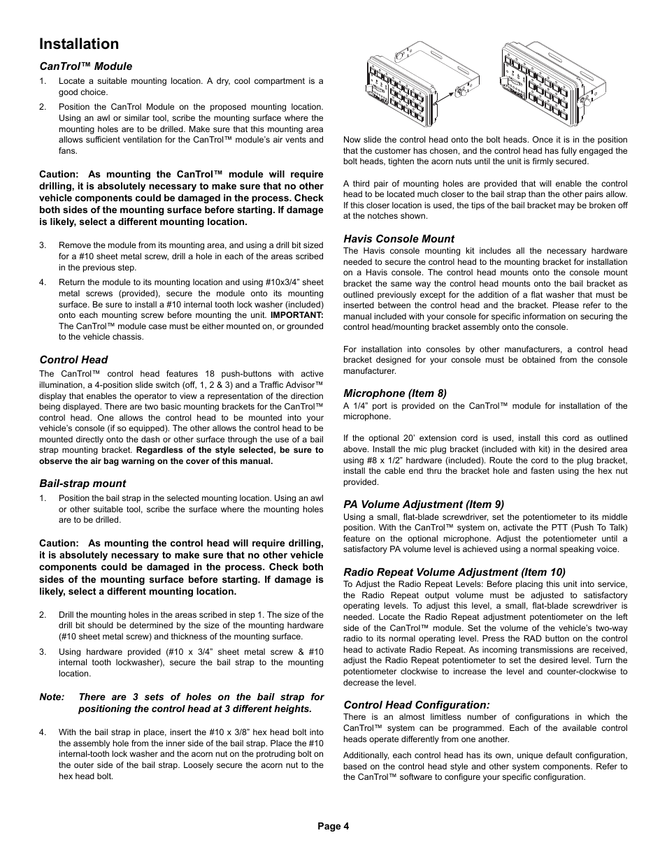 Installation | Whelen CANWC1 User Manual | Page 4 / 13