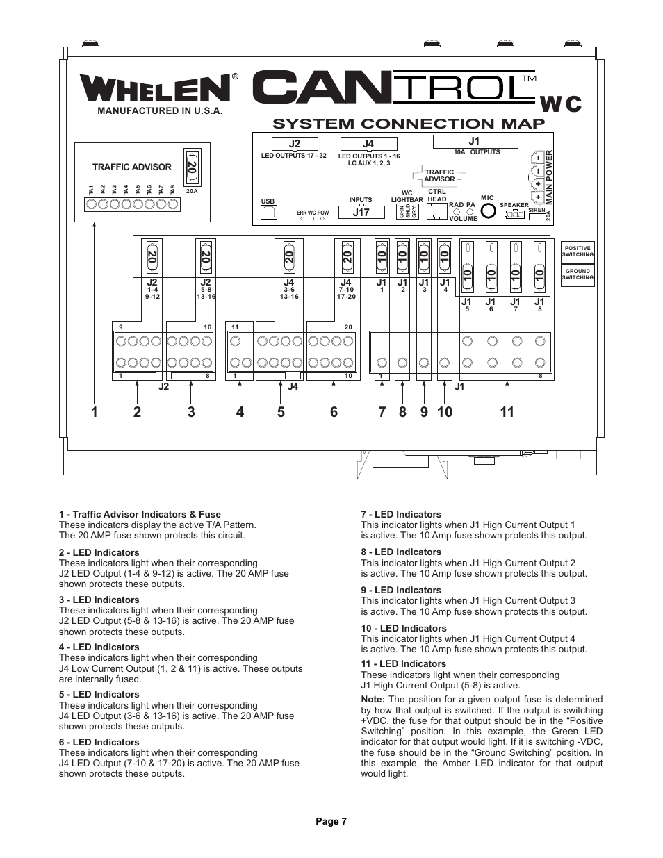 System connection map | Whelen CANWC1 User Manual | Page 7 / 13