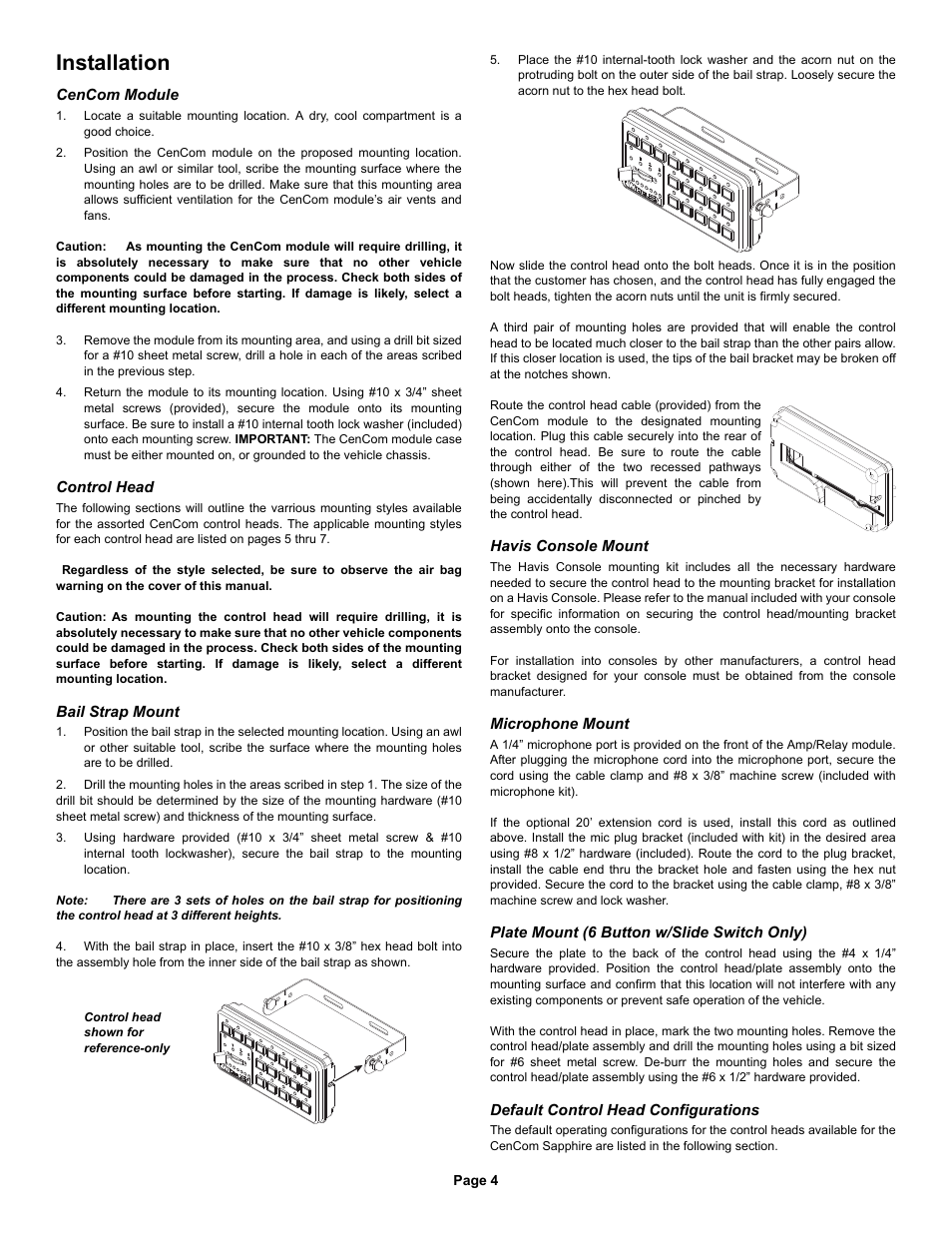 Installation | Whelen CCSRN3 User Manual | Page 4 / 14