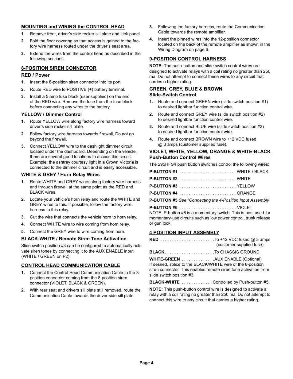 Whelen 295HFS4 User Manual | Page 4 / 7