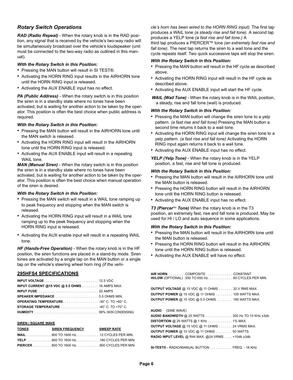 Whelen 295HFS4 User Manual | Page 6 / 7