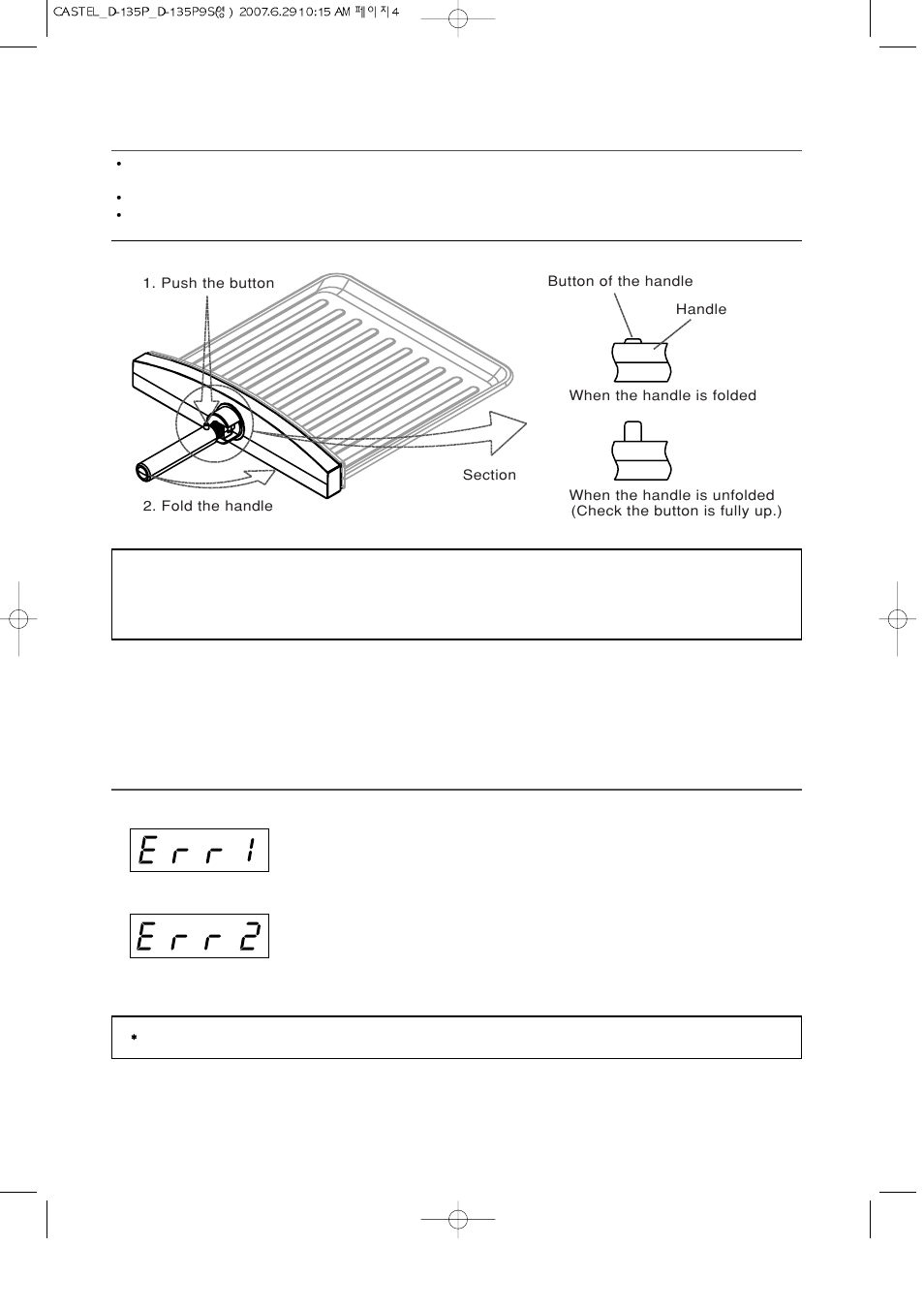 Handle controls, Abnormal message | Daewoo KOD-135P User Manual | Page 5 / 33