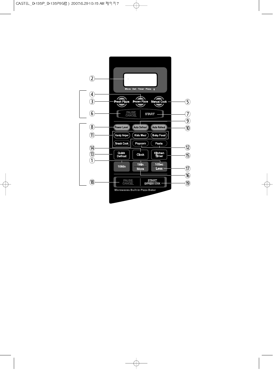 Features diagram, Continued) | Daewoo KOD-135P User Manual | Page 8 / 33