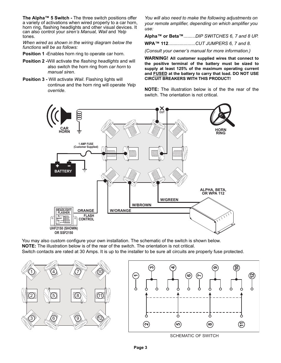 Whelen ALPHA5 User Manual | Page 3 / 3