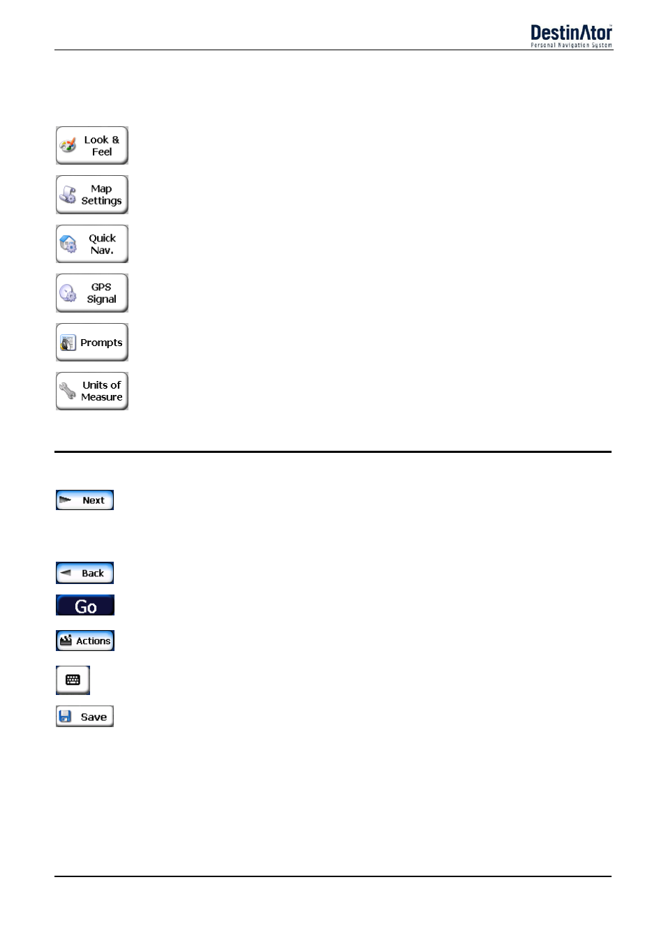 Screen buttons, Settings menu | Daewoo DPN-3500 User Manual | Page 25 / 62