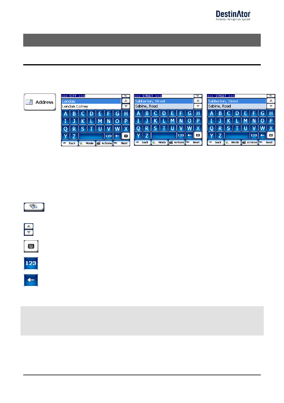 3 - search for a location, Enter address | Daewoo DPN-3500 User Manual | Page 27 / 62