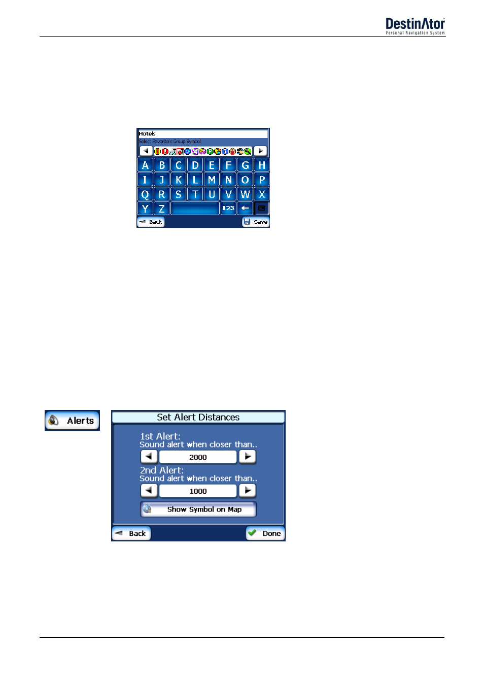 Favorite groups, Favorite alerts, Add group | Edit group, Delete group | Daewoo DPN-3500 User Manual | Page 32 / 62