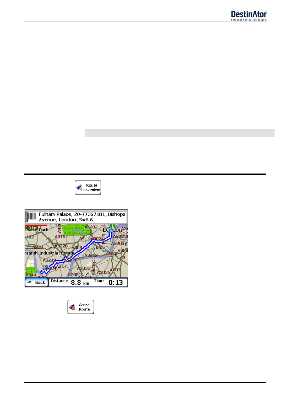 Route overview or cancel route, Actions, Set as origin | Show on map, Add to my favorites, Sort by abc or distance, Information | Daewoo DPN-3500 User Manual | Page 36 / 62