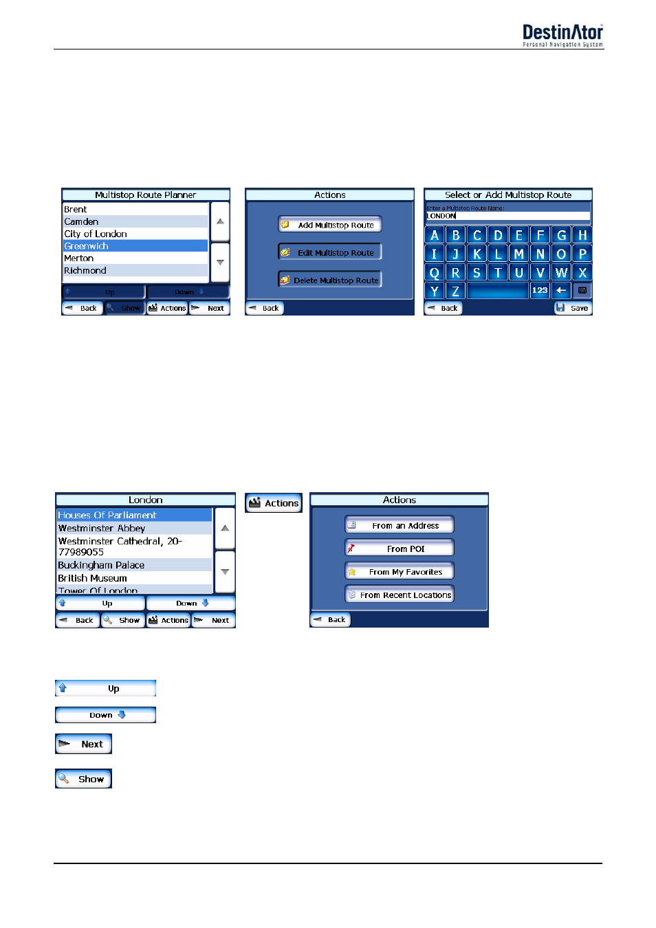 Defining route groups, Setting stops along the route | Daewoo DPN-3500 User Manual | Page 40 / 62