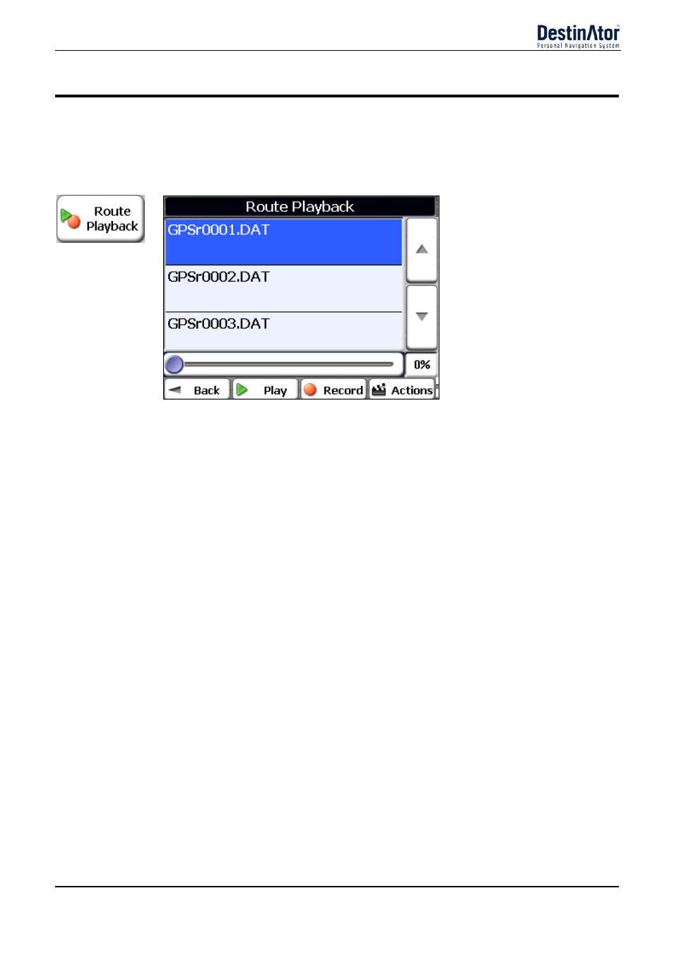 Route playback, Delete recording, Clear all recordings | Playback speed | Daewoo DPN-3500 User Manual | Page 43 / 62