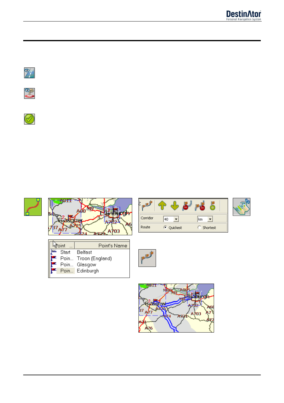 Focus the map, Focus the map by route | Daewoo DPN-3500 User Manual | Page 53 / 62