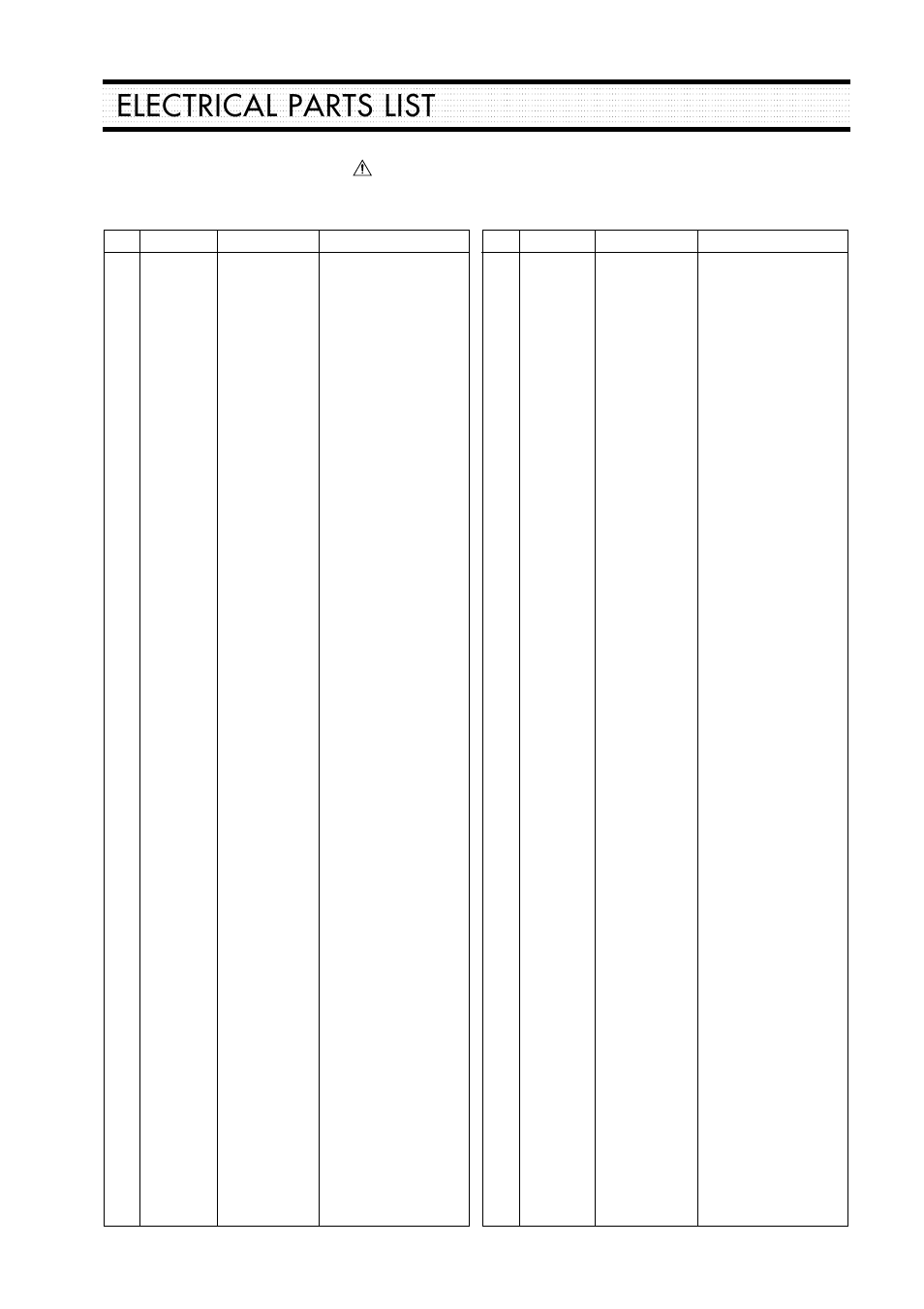 Electrical parts list | Daewoo L510B1 User Manual | Page 32 / 36