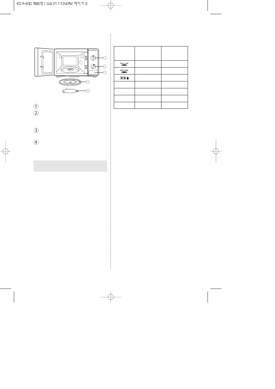 Features, Operation procedure | Daewoo KOR-63D79S User Manual | Page 4 / 12