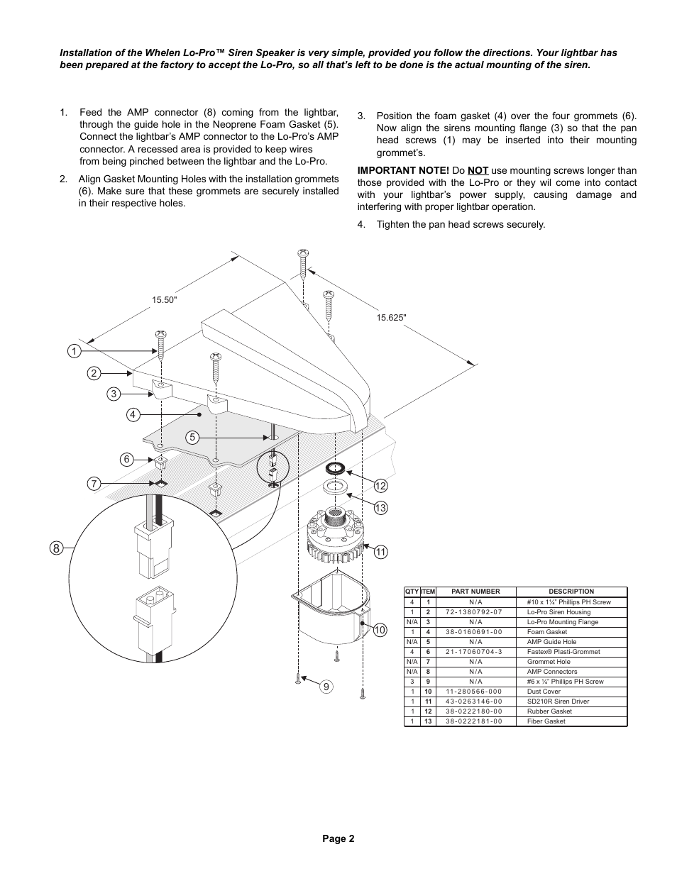 Whelen SA40 User Manual | Page 2 / 2