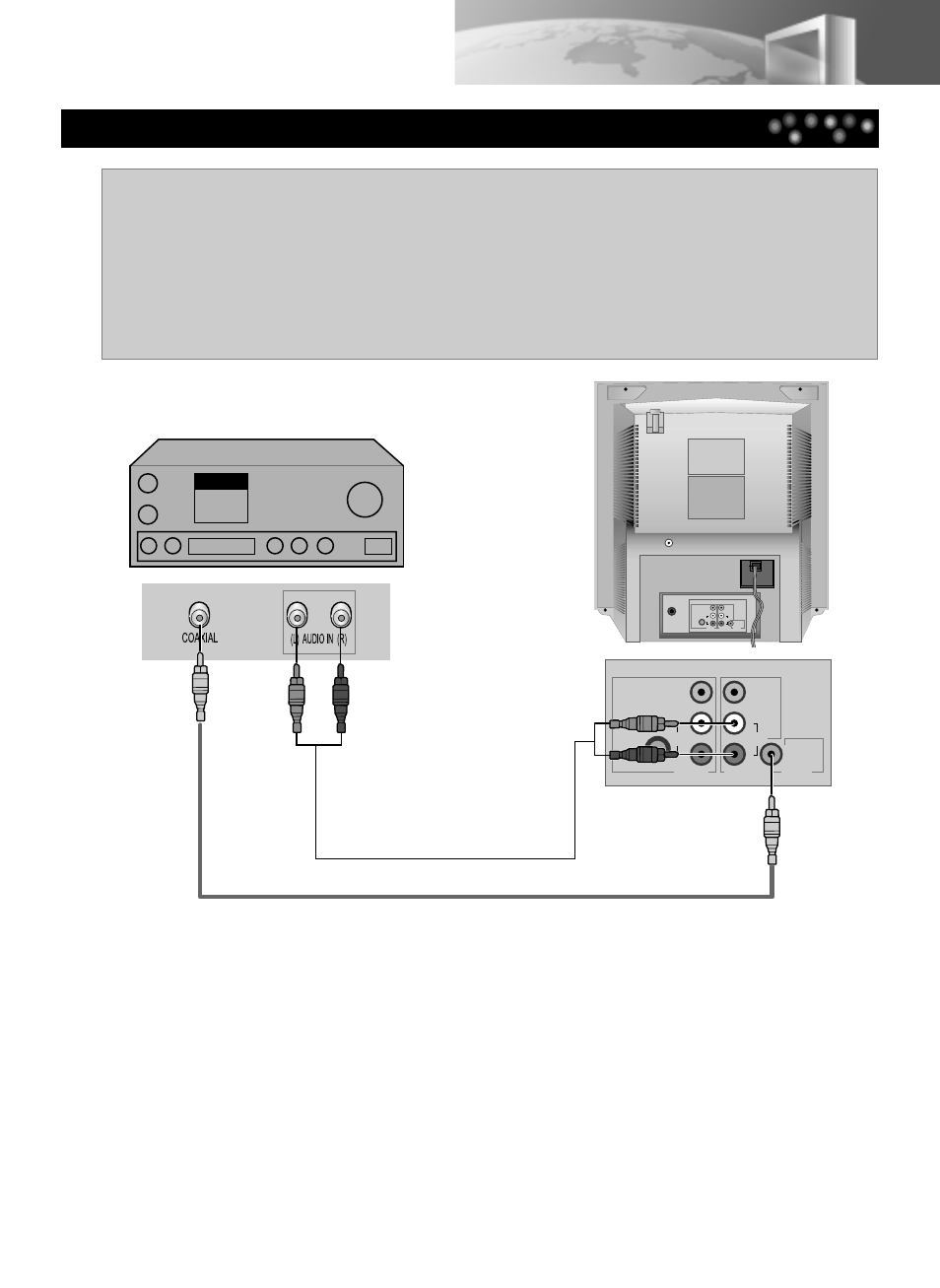 Connecting to dolby digital amp, Connecting to various equipment, Amp equipped with dolby digital decoder | Daewoo DDQ-20L6SC User Manual | Page 15 / 59