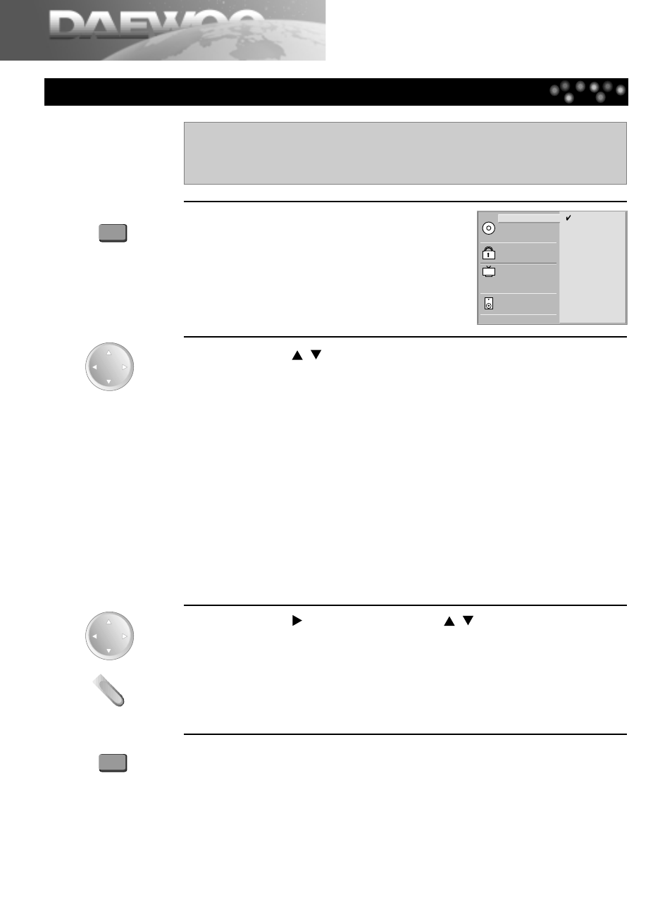 Initial settings, General information of initial settings | Daewoo DDQ-20L6SC User Manual | Page 46 / 59