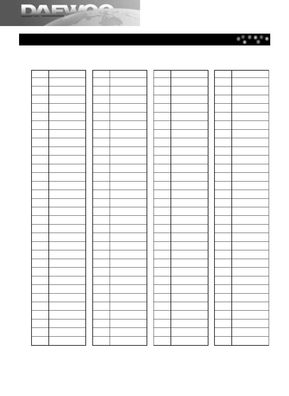 Table of language codes and their abbreviations, Initial settings | Daewoo DDQ-20L6SC User Manual | Page 48 / 59