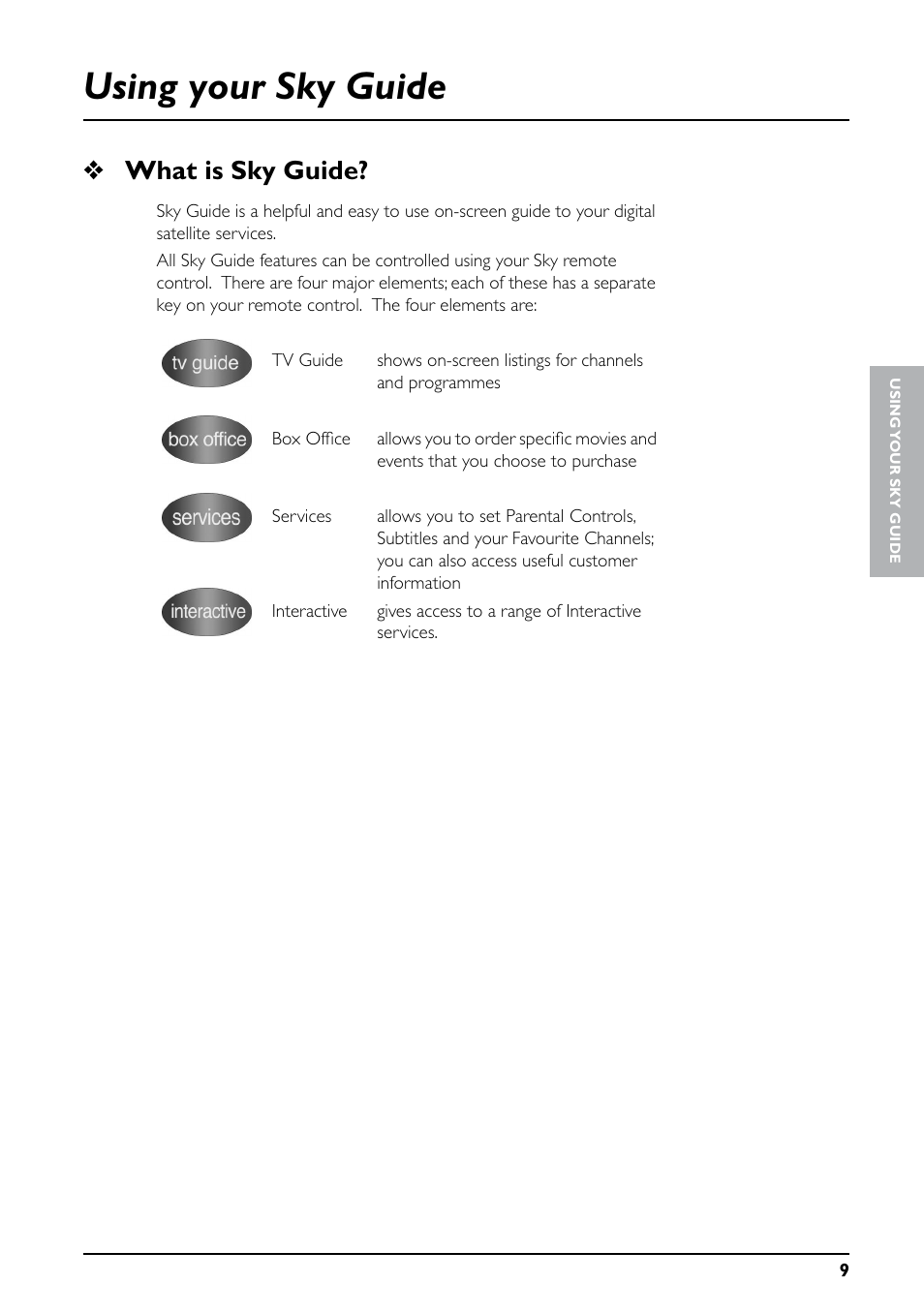 Using your sky guide, What is sky guide | Daewoo Sky digibox User Manual | Page 13 / 65