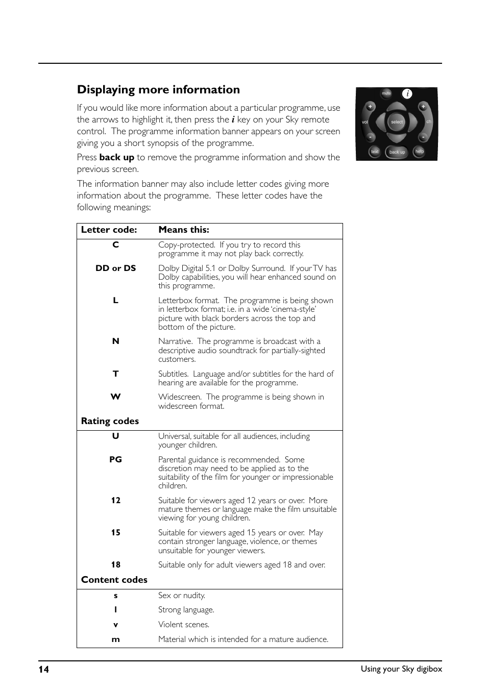 Displaying more information | Daewoo Sky digibox User Manual | Page 18 / 65