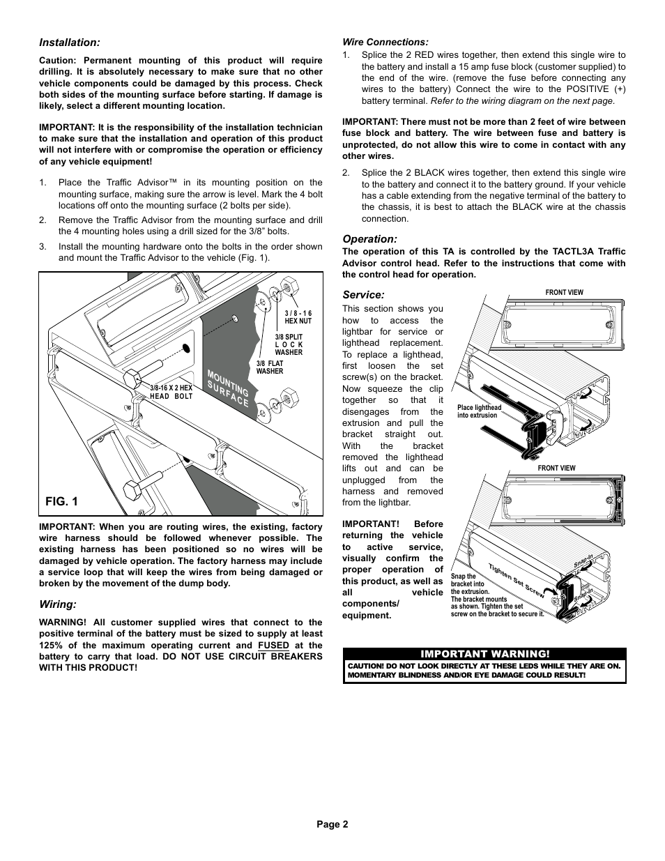 Fig. 1 | Whelen TA165NF1 User Manual | Page 2 / 3