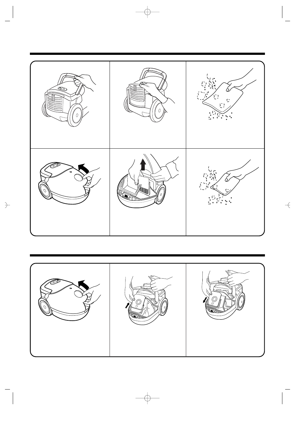 Changing the dustbag cleaning the filter | Daewoo RC-300 User Manual | Page 4 / 6