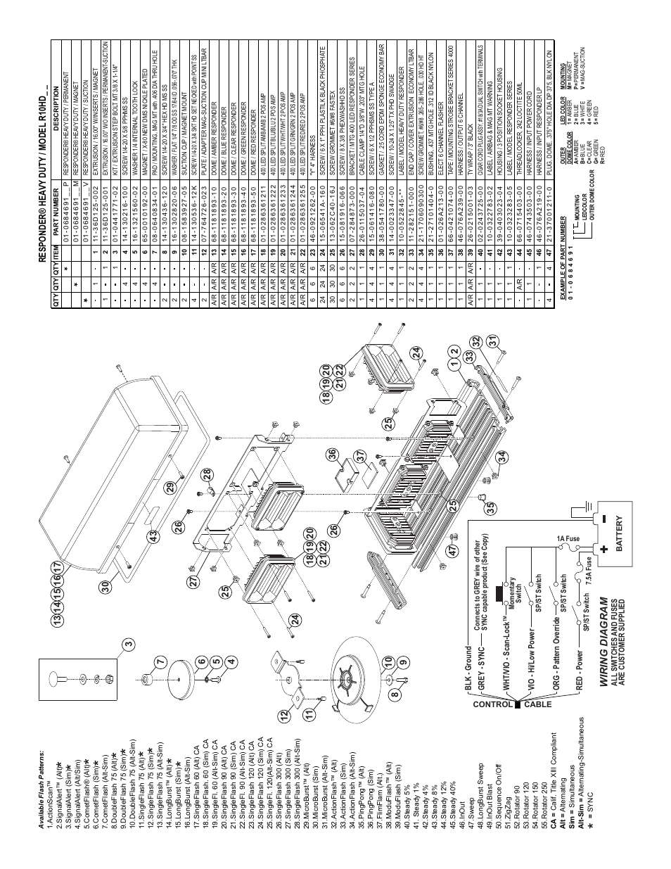 Page 6, Wiring diagram, Responder® hea vy duty / model r10hd | Whelen R2HDPA User Manual | Page 6 / 6