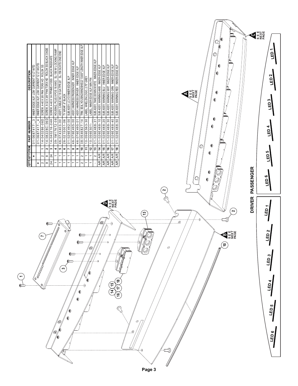 Page 3 p assenger driver | Whelen IX13UFZ User Manual | Page 3 / 4