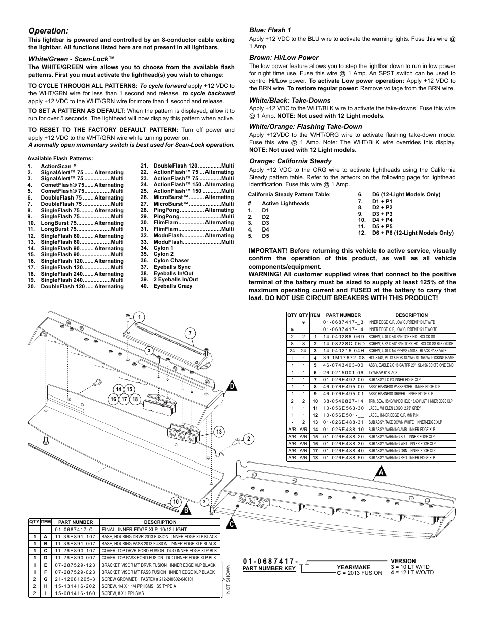 Dc a, Operation, Page 3 | Whelen IX43UFX User Manual | Page 3 / 3