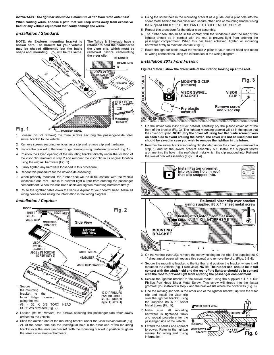 Fig. 2, Fig. 3, Fig. 4 | Fig. 5, Fig. 1, Fig. 6 | Whelen ID37UFX User Manual | Page 2 / 4