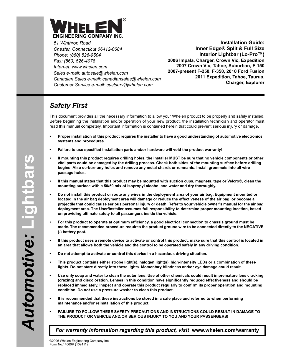 Whelen I06UF4P User Manual | 5 pages