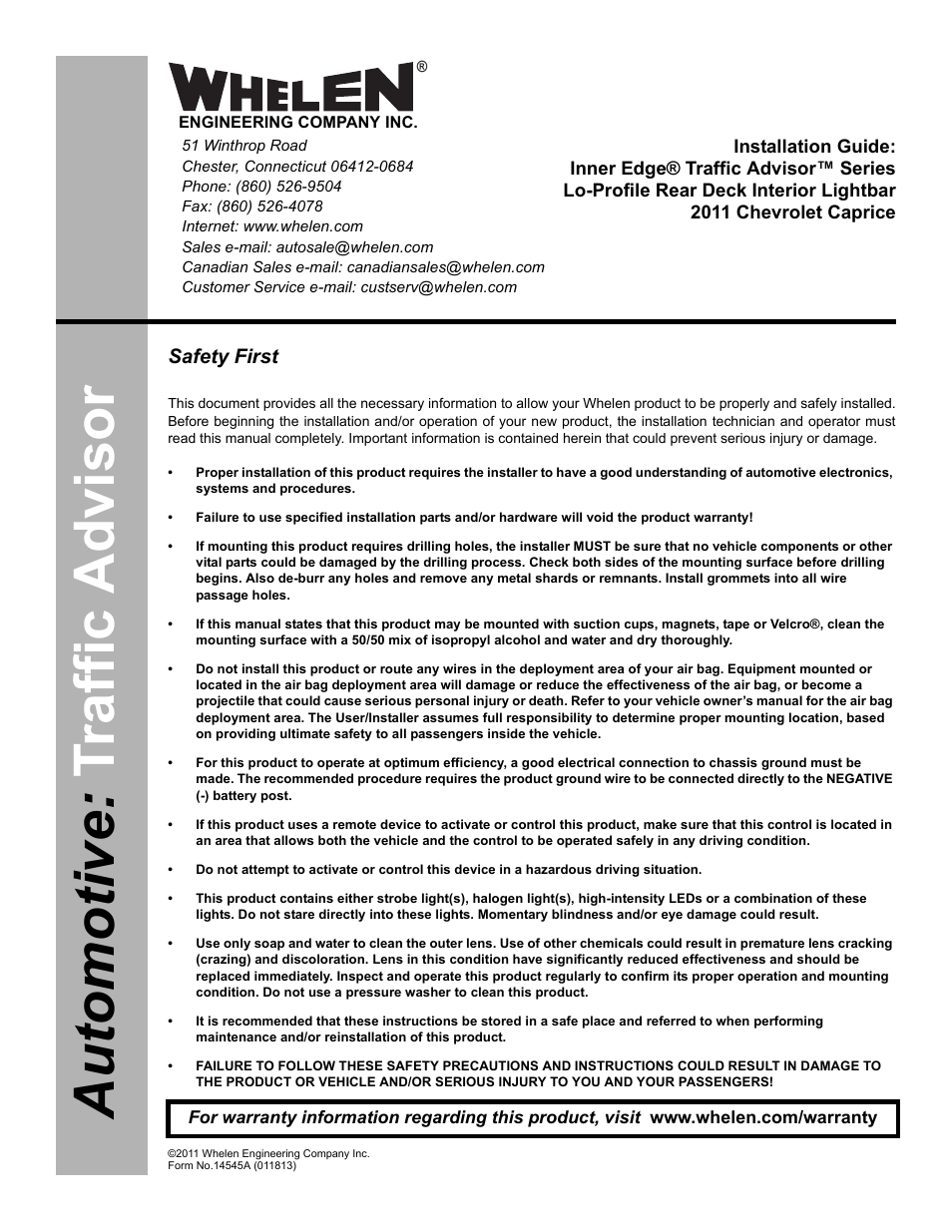 Whelen IZ37LR8 User Manual | 3 pages