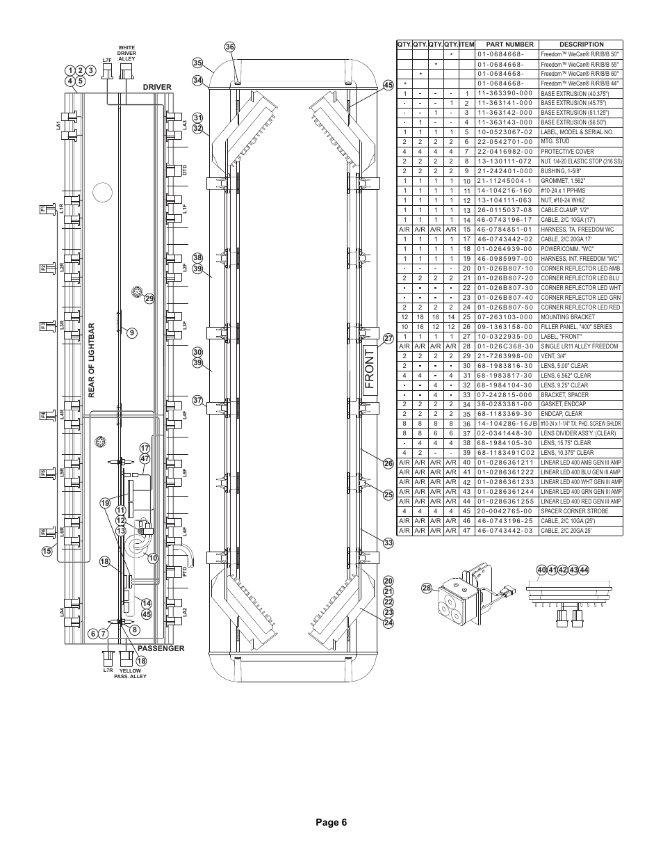 Front, Page 6 | Whelen FW4AAAA User Manual | Page 6 / 9