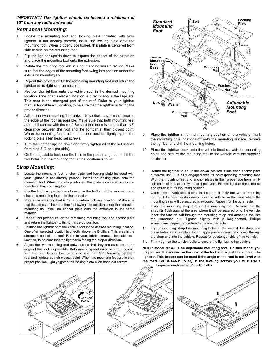 Permanent mounting, Strap mounting | Whelen 9M140W00 User Manual | Page 2 / 4